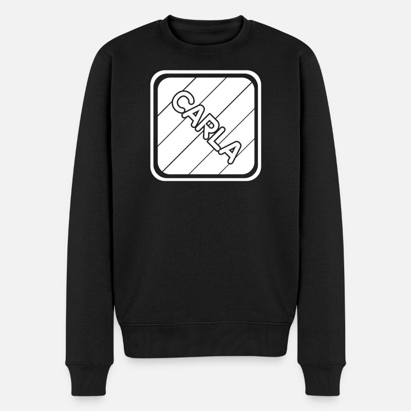 Vorname Carla - Männer Premium Bio Pullover - Schwarz