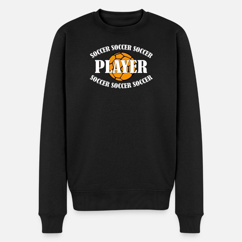 SOCCER PLAYER - Männer Premium Bio Pullover - Schwarz