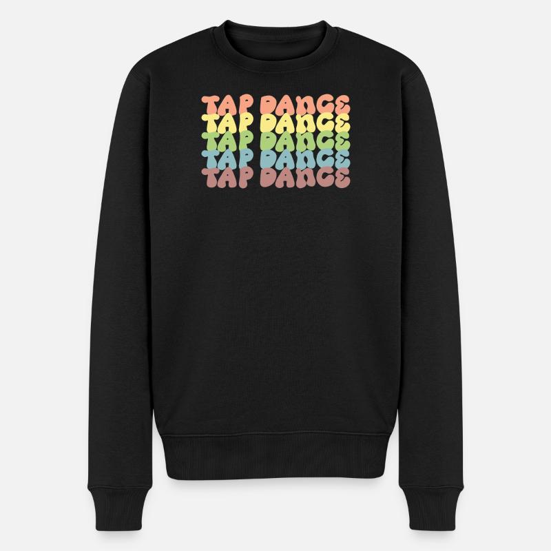 Regenbogen Tapdance Muster - Männer Premium Bio Pullover - Schwarz