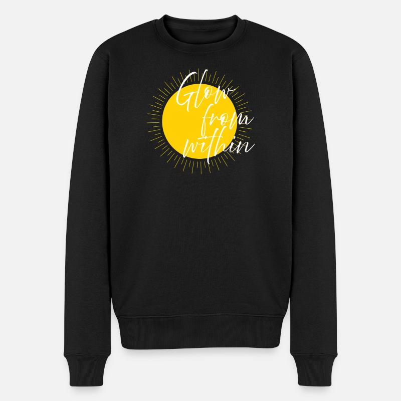 Glühen von Innen Sonnen Typoschrift - Männer Premium Bio Pullover - Schwarz