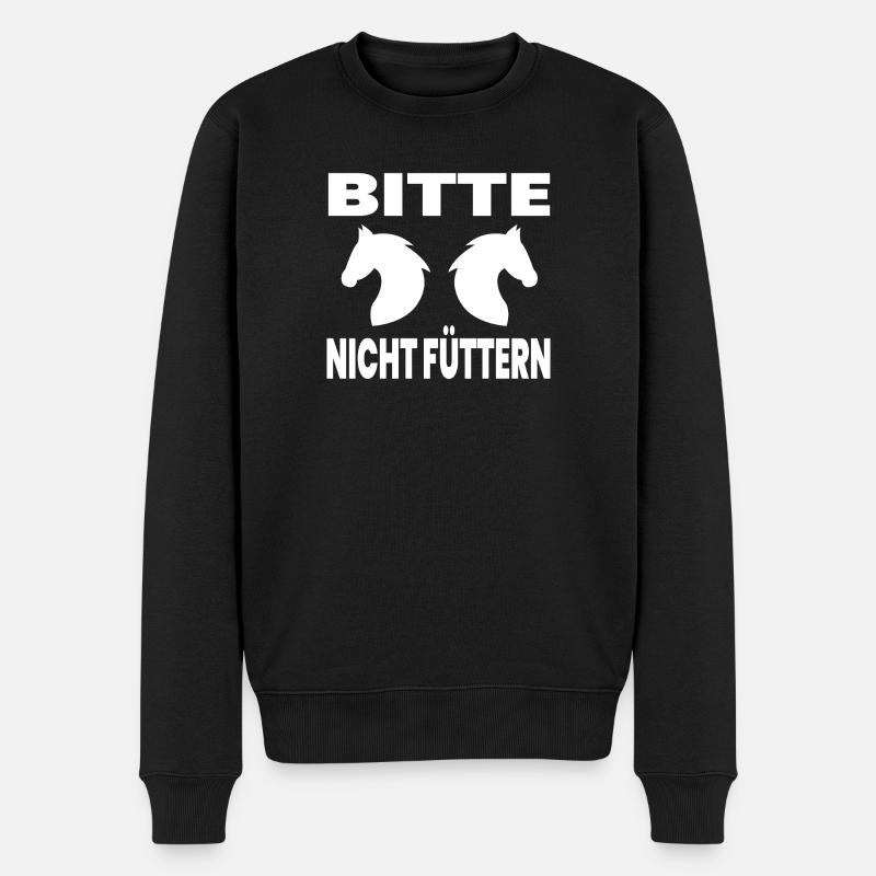 Pferde - Männer Premium Bio Pullover - Schwarz
