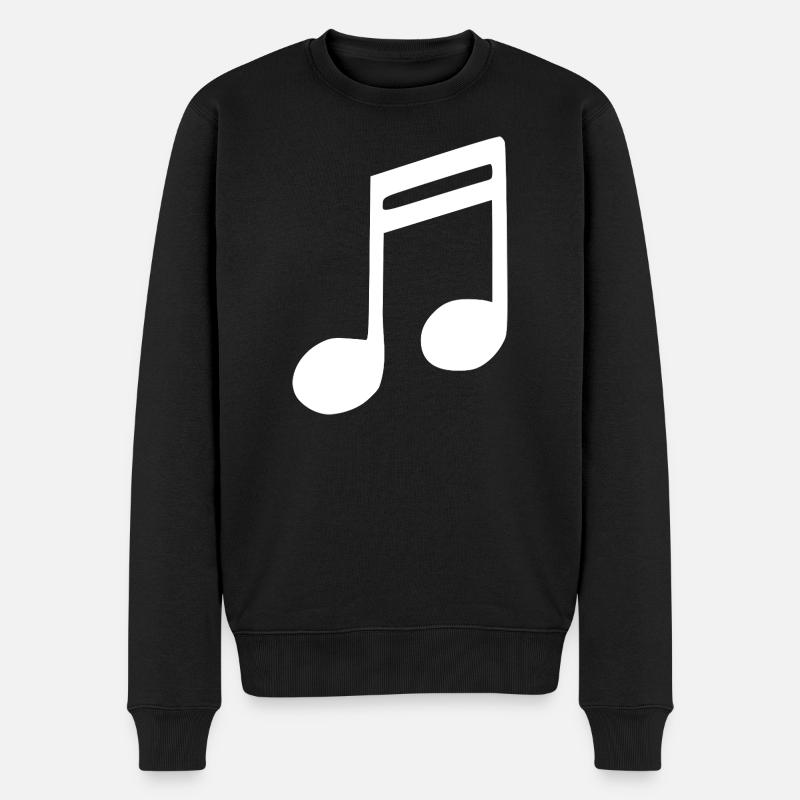Musik Note Musiknote weiß - Männer Premium Bio Pullover - Schwarz