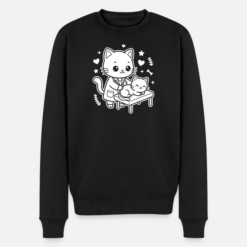 Vétérinaire de chatons - Pull Premium bio Homme - noir