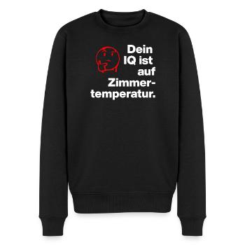 TON QI EST À TEMPÉRATURE AMBIANTE. SARCASME ESPIÈGLE - Pull Premium bio Homme - noir - Devant - Nico (187cm)