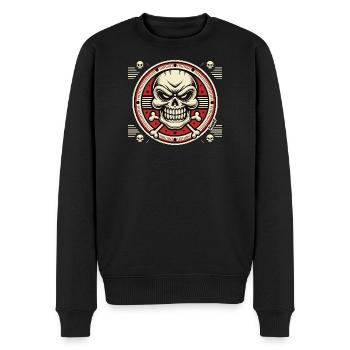 Totenkopf Emblem mit gekreuzten Knochen - Männer Premium Bio Pullover - Schwarz - Vorne - Nico (187cm)