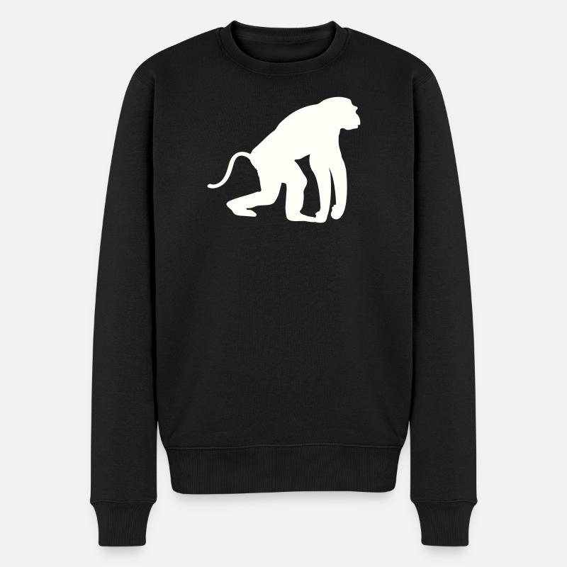 Silhouette de singe - Pull Premium bio Homme - noir