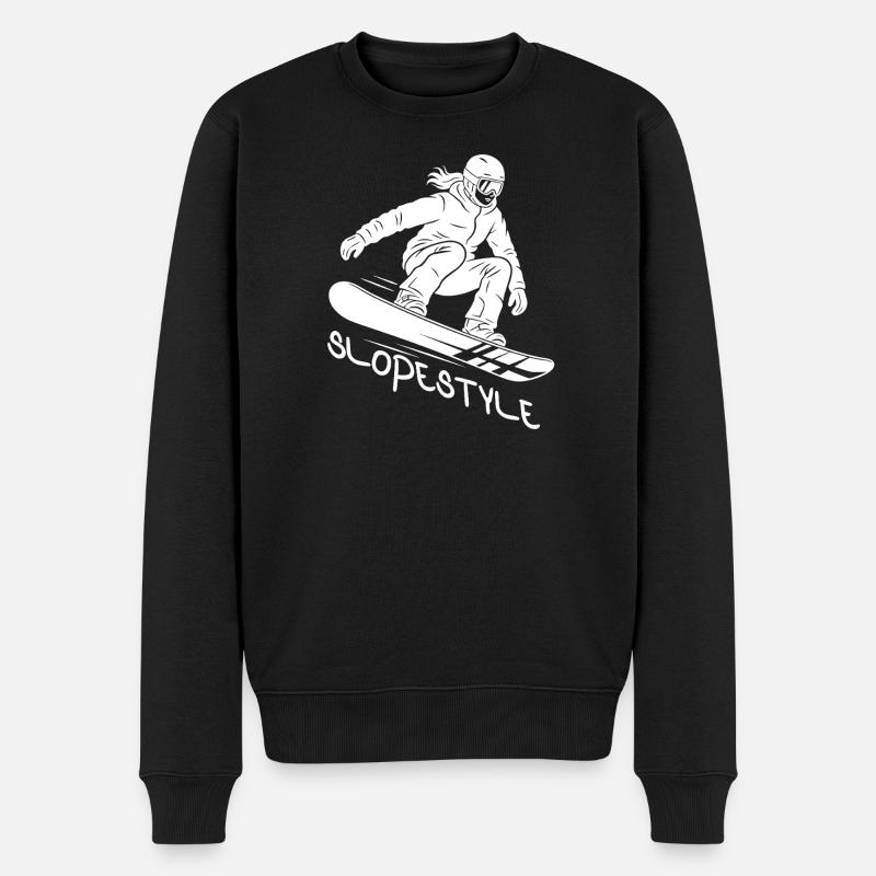 Slopestyle Snowboard Action Geschenk - Männer Premium Bio Pullover - Schwarz