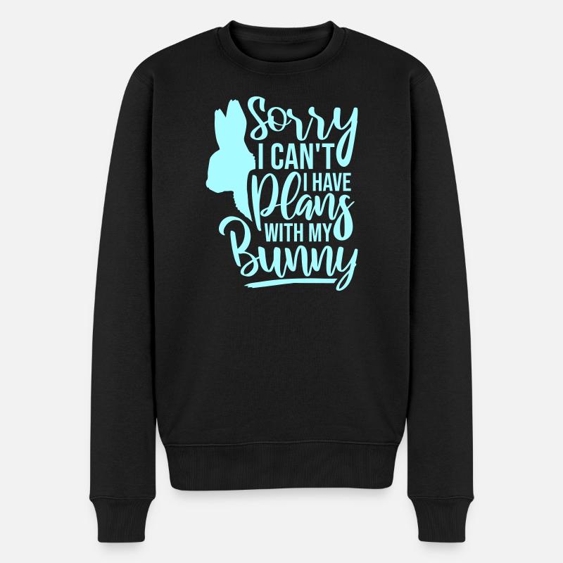 Scusa, non posso, ho dei programmi con il mio logo Bunny Hase - Maglione ecologico premium da uomo - nero