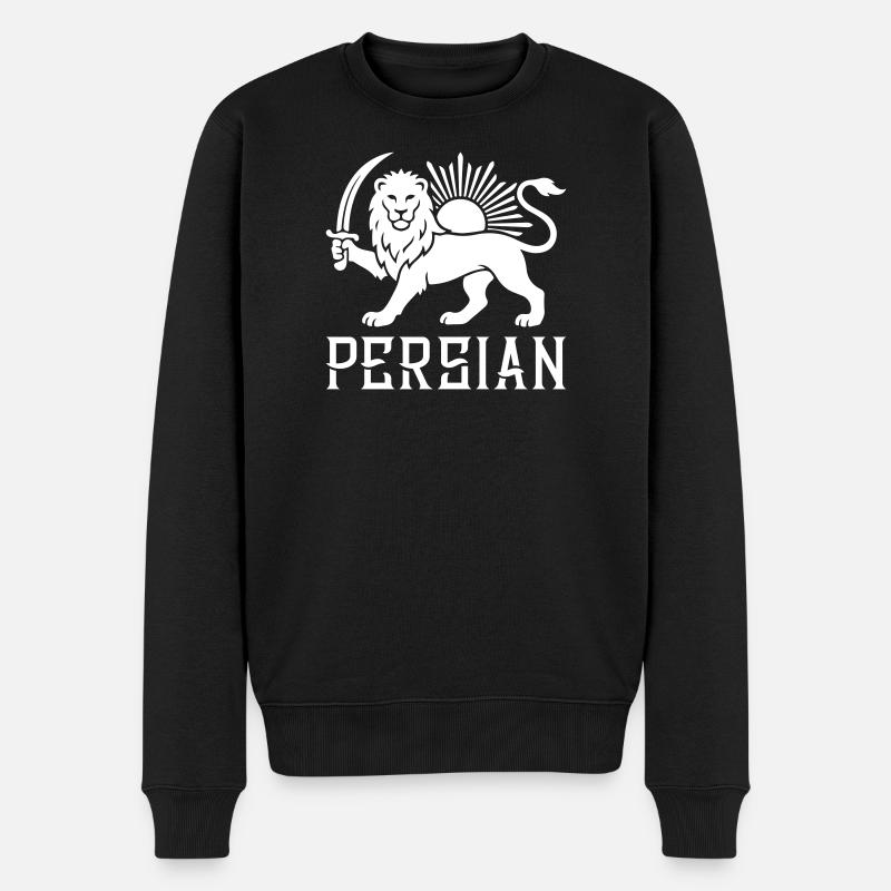 Lion perse Perse Iran - Pull Premium bio Homme - noir