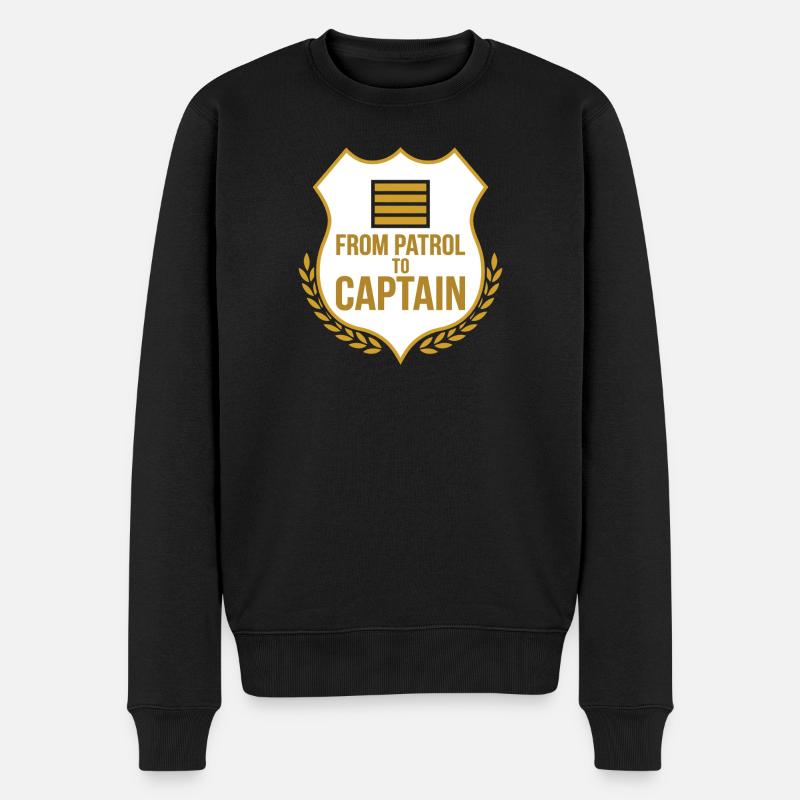 Polizeikapitän Hauptmann Polizei Polizeidienstgrad - Männer Premium Bio Pullover - Schwarz