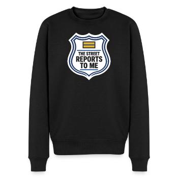 Polizeileutnant Polizeileutnant Dienstgrad Lt - Männer Premium Bio Pullover - Schwarz - Vorne - Nico (187cm)
