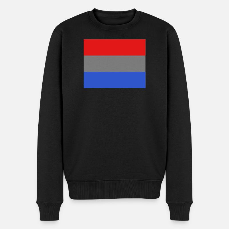Luxemburger Flagge - Männer Premium Bio Pullover - Schwarz