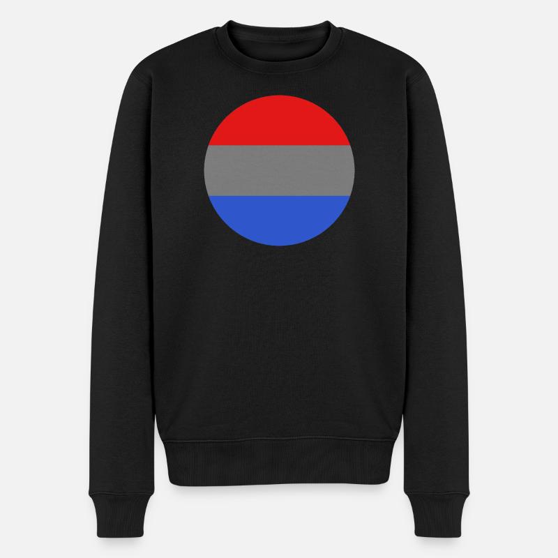 Runde Luxemburger Flagge - Männer Premium Bio Pullover - Schwarz