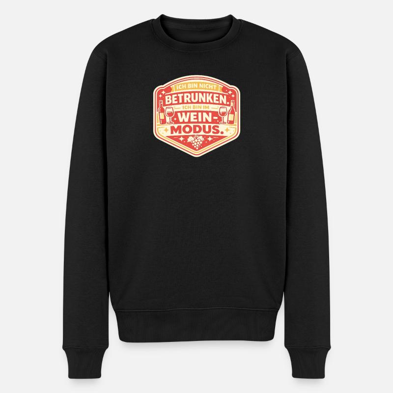 Wine Mode: Not Drunk Sticker - Men's Premium Organic Jumper - black