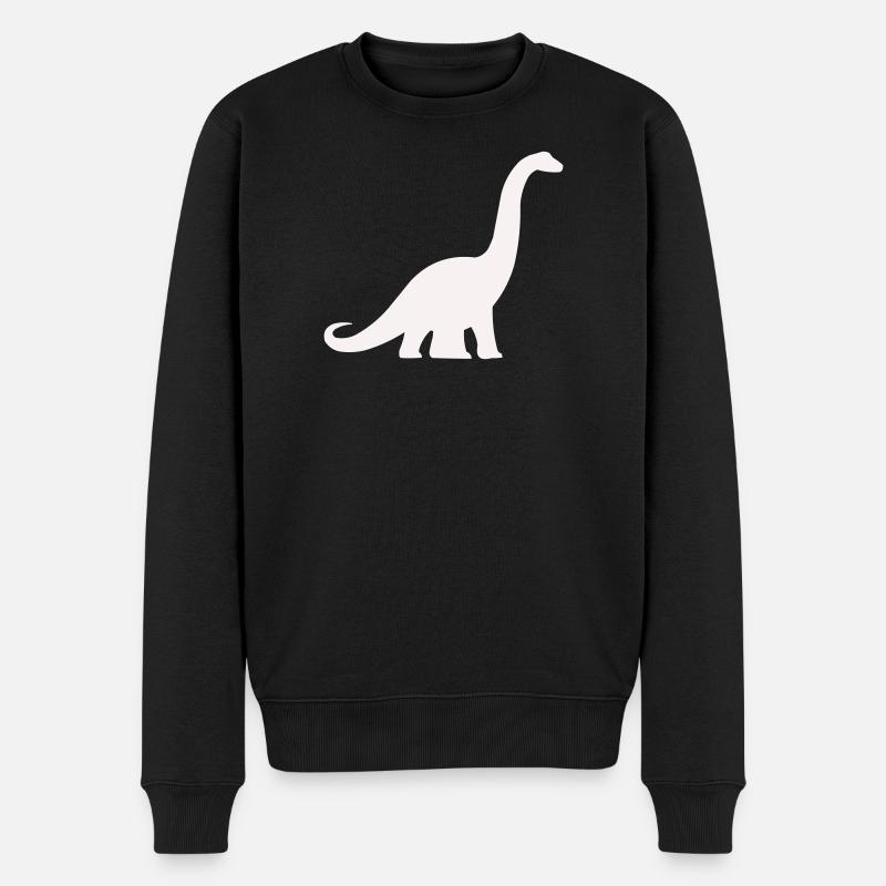 Dino silhuet med lang hals - Økologisk premium-sweatshirt til mænd - sort