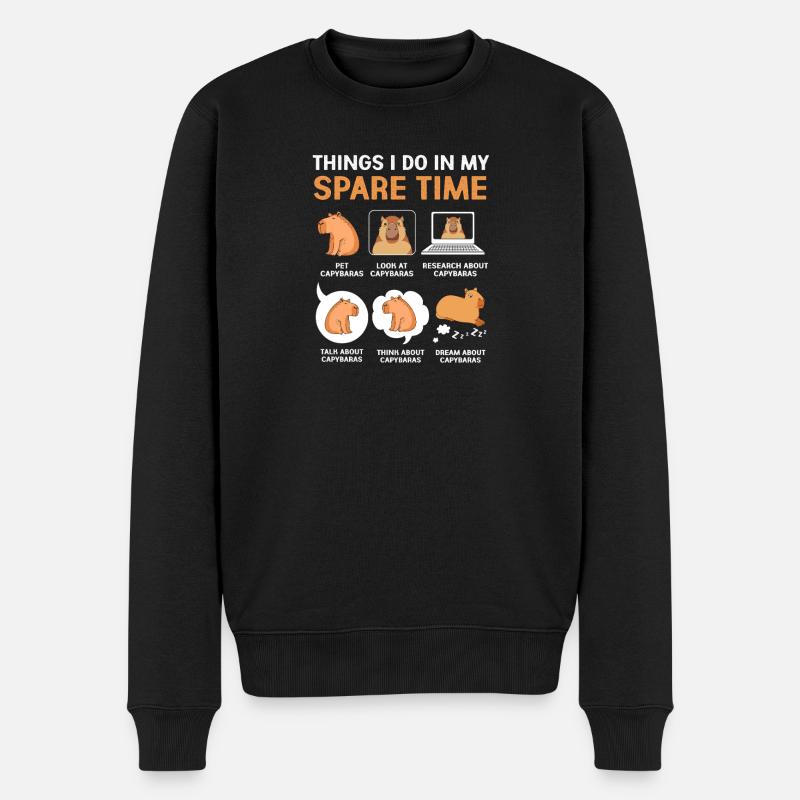 Capybara Capibara - Männer Premium Bio Pullover - Schwarz
