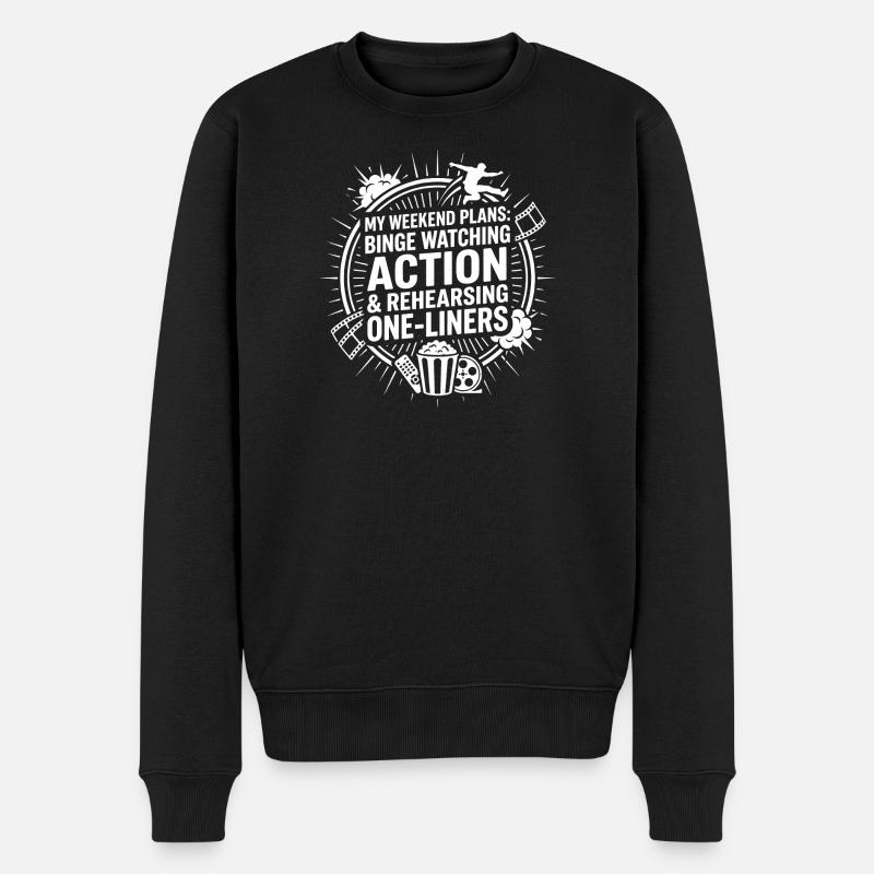 Week-end : Action et répliques - Pull Premium bio Homme - noir