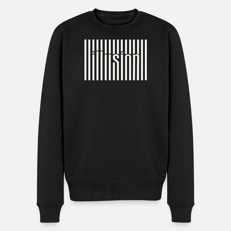 Illusion du code-barres - Pull Premium bio Homme - noir