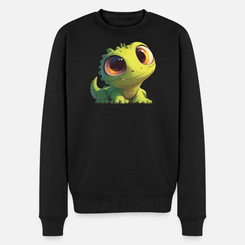 Eidechsen Eidechse - Männer Premium Bio Pullover - Schwarz