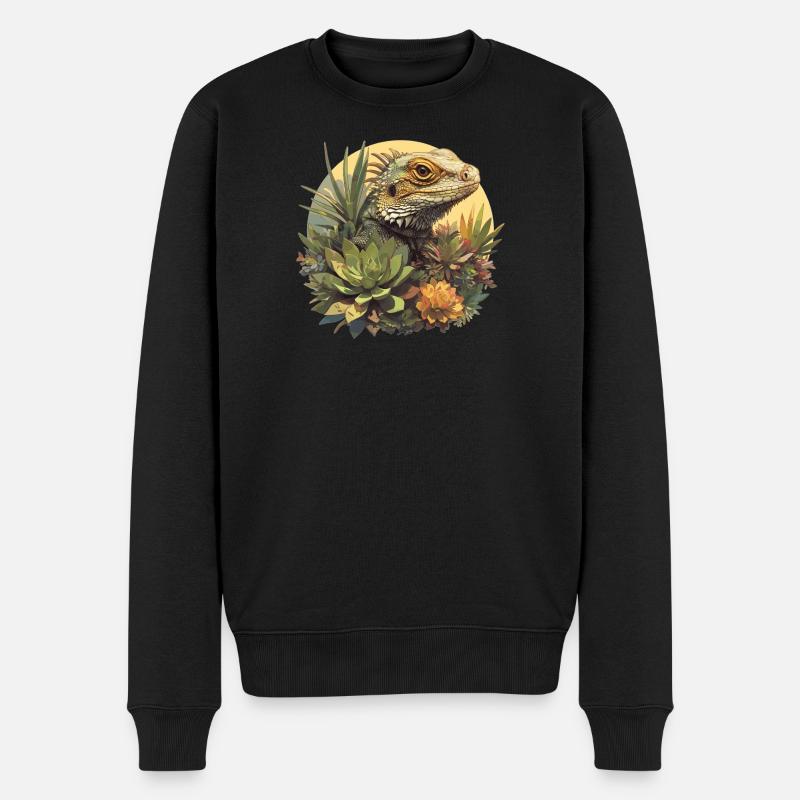 Eidechsen Eidechse - Männer Premium Bio Pullover - Schwarz