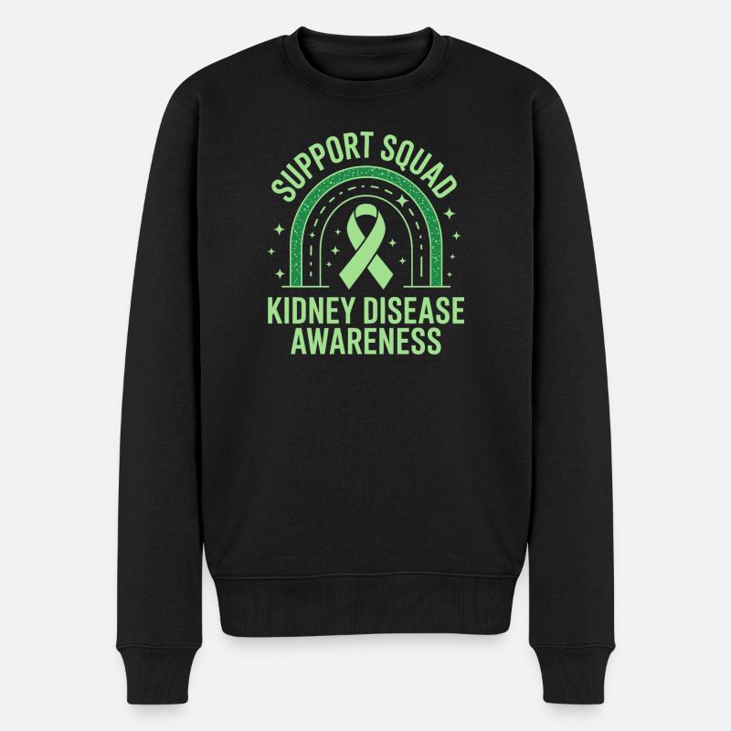 Nierenbewusstsein des Support Squad - Männer Premium Bio Pullover - Schwarz