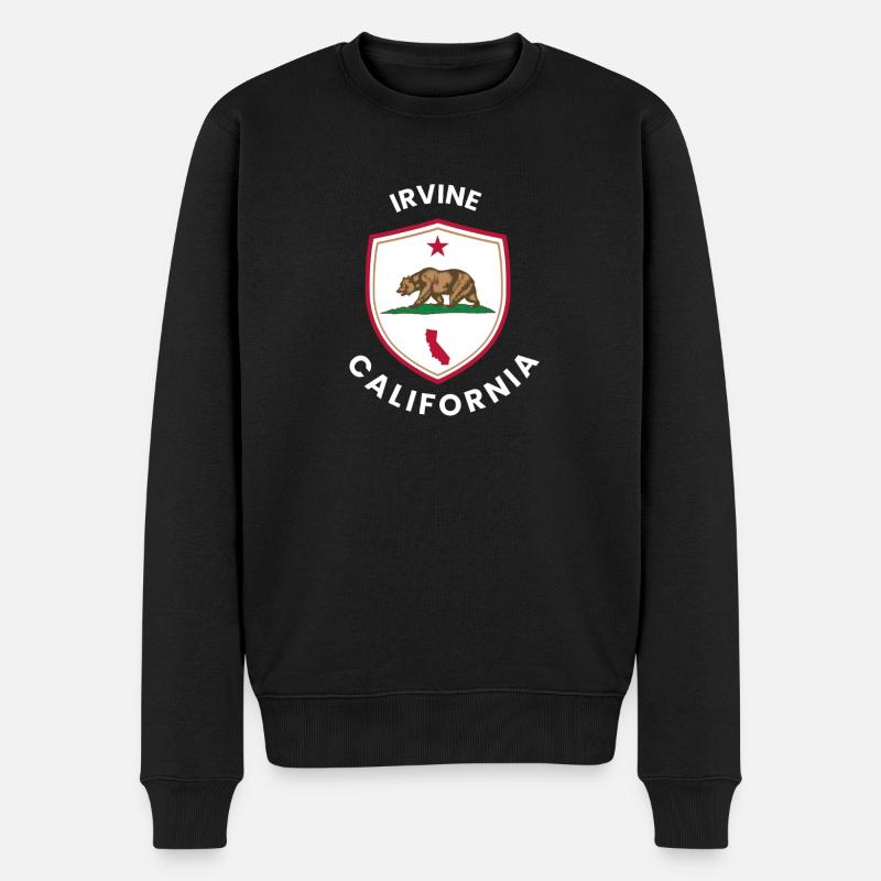 Irvine CA Bärenschild-Emblem - Männer Premium Bio Pullover - Schwarz