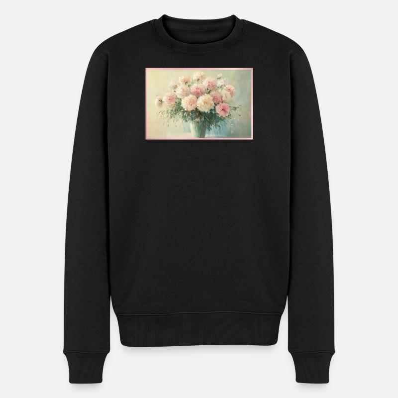 Zartes Pastell-Blumenbouquet - Männer Premium Bio Pullover - Schwarz