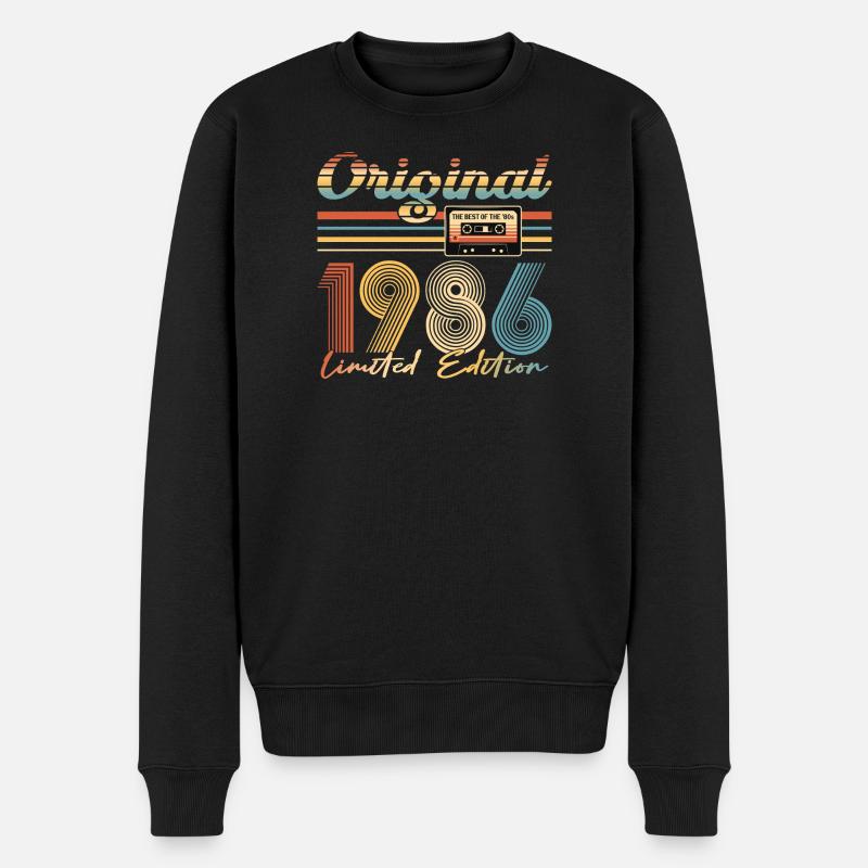 40. Geburtstag, 40 Jahre, Original 1986 - Männer Premium Bio Pullover - Schwarz