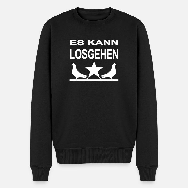 Tauben - Männer Premium Bio Pullover - Schwarz