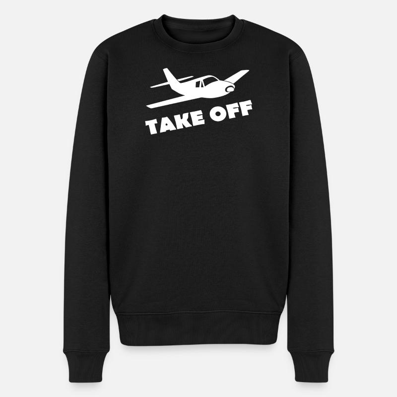 TAKE OFF - Männer Premium Bio Pullover - Schwarz