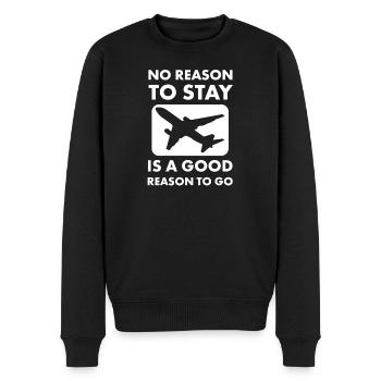 Aucune raison de rester Graphique de devis de voyage - Pull Premium bio Homme - noir - Devant - Nico (187cm)
