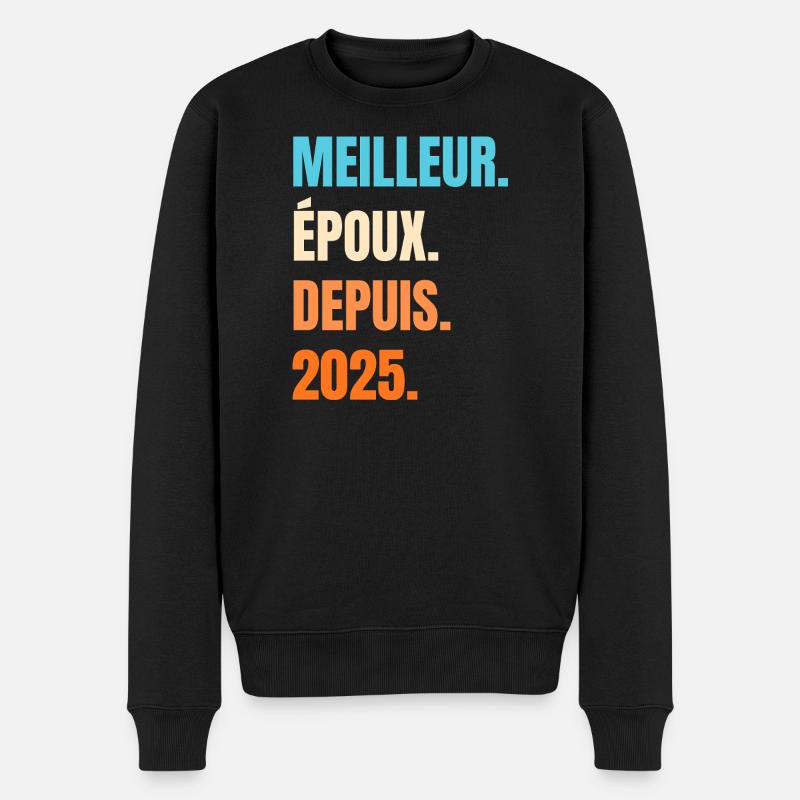 Bester Ehemann seit 2025 Geschenk-Ehemann - Männer Premium Bio Pullover - Schwarz
