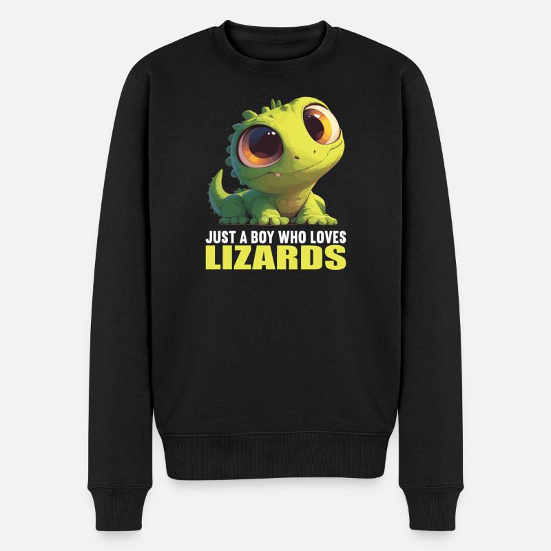 Eidechsen Eidechse - Männer Premium Bio Pullover - Schwarz