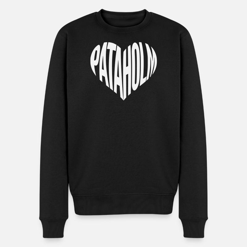 Lettrage en cœur de Pataholm - Pull Premium bio Homme - noir