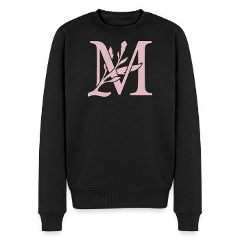 Monogramme floral LM - Pull Premium bio Homme - noir - Devant - Nico (187cm)