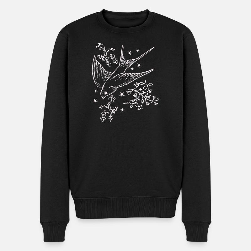 Schwalbenflug im Sternenflug - Männer Premium Bio Pullover - Schwarz