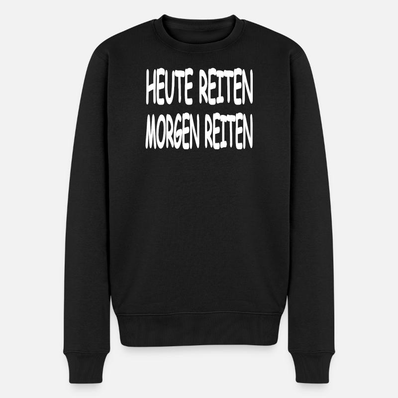 Reiten - Männer Premium Bio Pullover - Schwarz