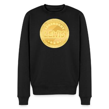 Geschenk für Lewis - Männer Premium Bio Pullover - Schwarz - Vorne - Nico (187cm)