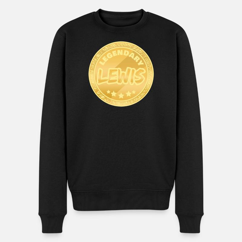 Geschenk für Lewis - Männer Premium Bio Pullover - Schwarz