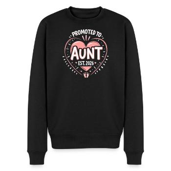 Tante 2026 Tante 2026 Befördert zu Tante 2026 - Männer Premium Bio Pullover - Schwarz - Vorne - Nico (187cm)