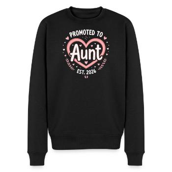 Tante 2026 Tante 2026 Befördert zu Tante 2026 - Männer Premium Bio Pullover - Schwarz - Vorne - Nico (187cm)