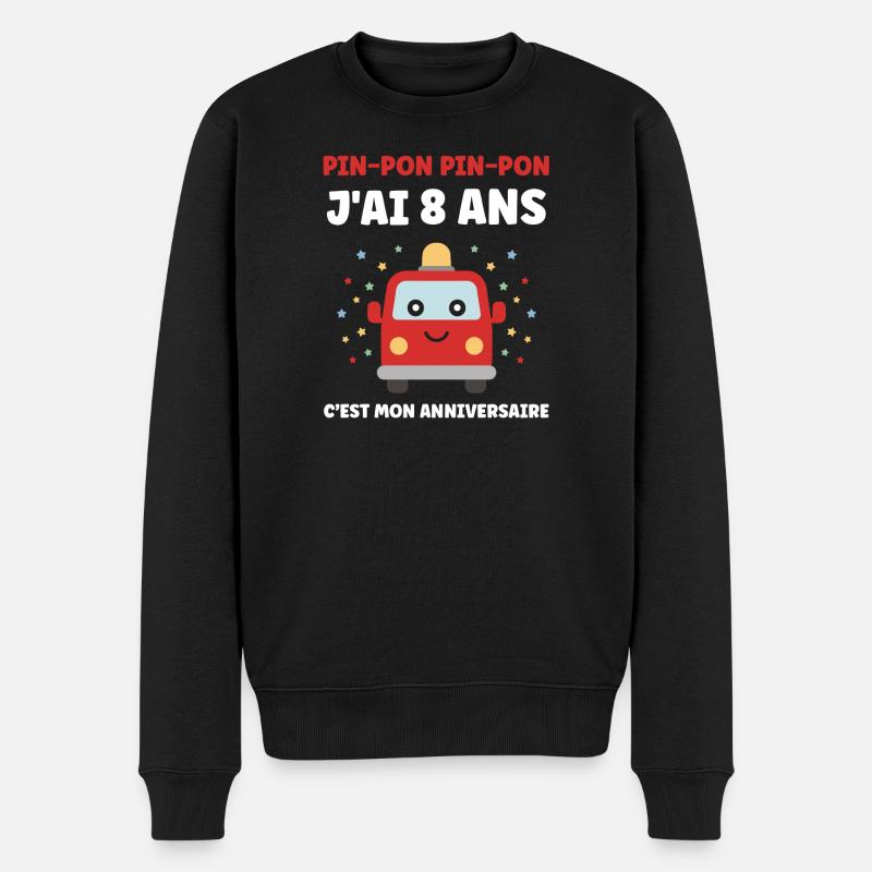 8 Jahre - Männer Premium Bio Pullover - Schwarz
