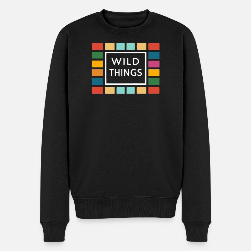 Wild Things Bunte Rahmen - Männer Premium Bio Pullover - Schwarz