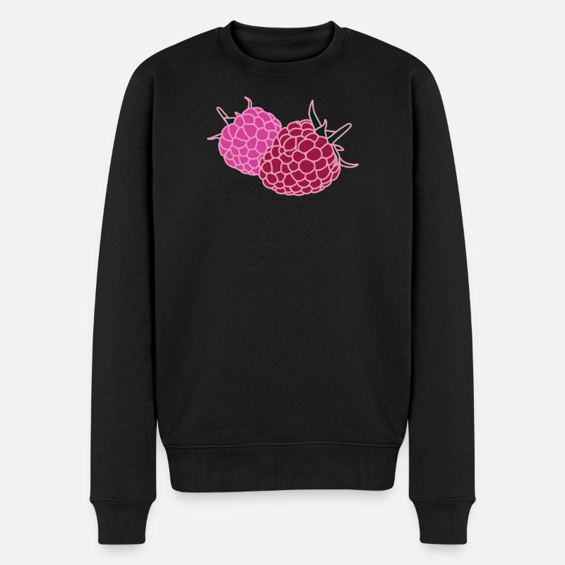 Raspberry Duo Pop Art - Männer Premium Bio Pullover - Schwarz