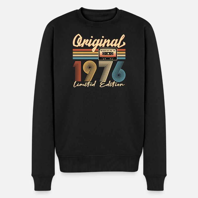 50. Geburtstag, 50 Jahre, Original 1976 - Männer Premium Bio Pullover - Schwarz