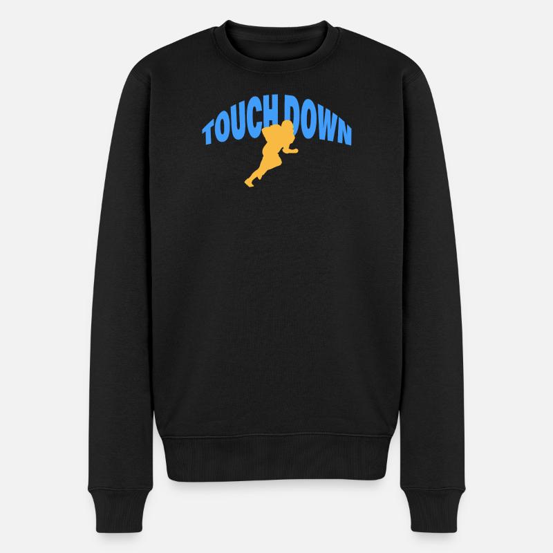 TOUCH DOWN - Männer Premium Bio Pullover - Schwarz