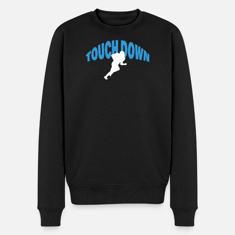 TOUCH DOWN - Männer Premium Bio Pullover - Schwarz