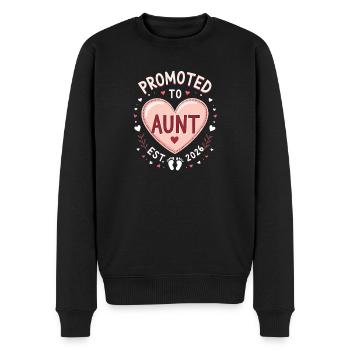 Tante 2026 Tante 2026 Befördert zu Tante 2026 - Männer Premium Bio Pullover - Schwarz - Vorne - Nico (187cm)