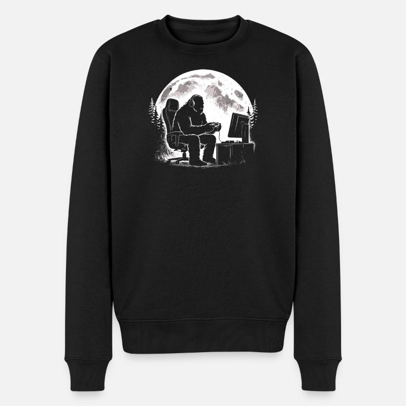 Bigfoot Gamer - Männer Premium Bio Pullover - Schwarz