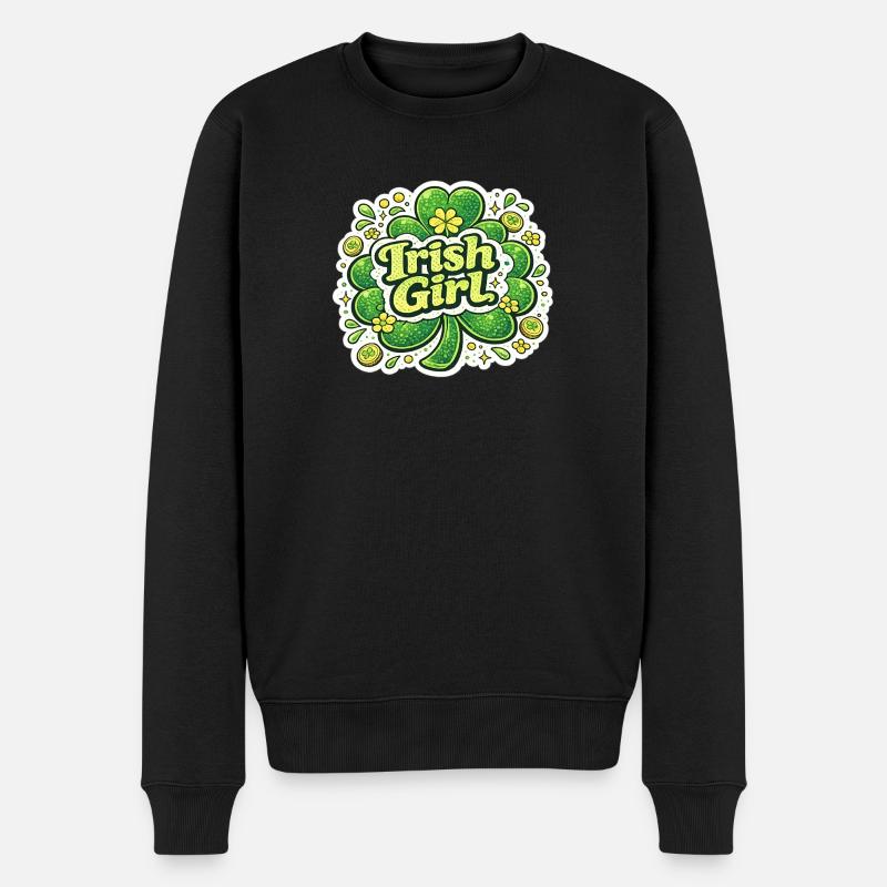 Design d’autocollants de trèfle irlandaise - Pull Premium bio Homme - noir